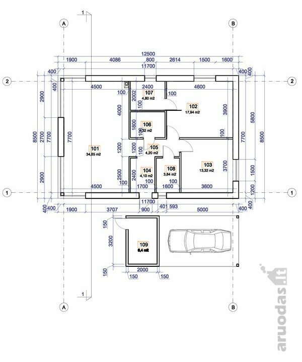 Parduodamas namas Palangoje, 105 kv.m ploto, 1 aukštai