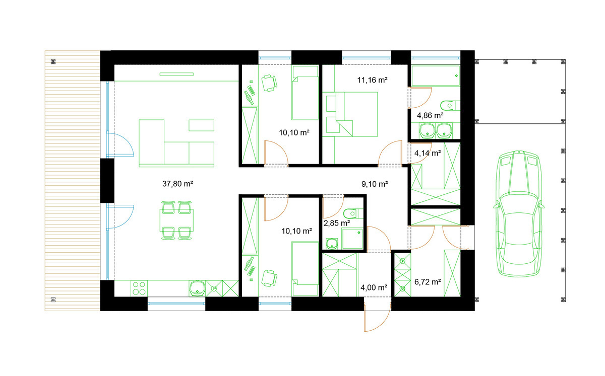 Parduodamas namas Pušynėlio g., Sargėnuose, Kaune, 100.8 kv.m ploto, 1 aukštai