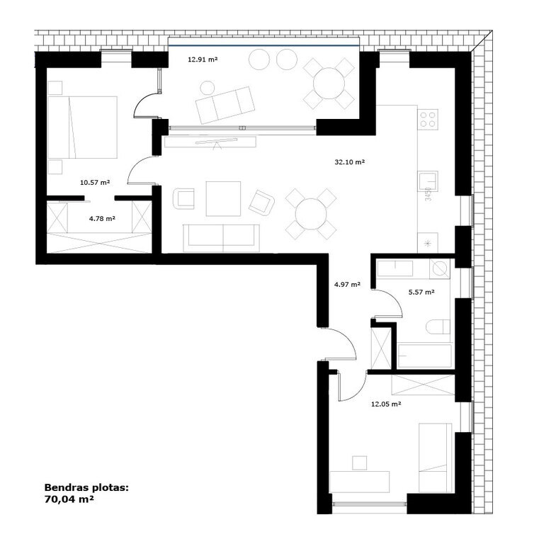 Parduodamas butas Žeimenos g., Žaliakalnyje, Kaune, 70.04 kv.m ploto