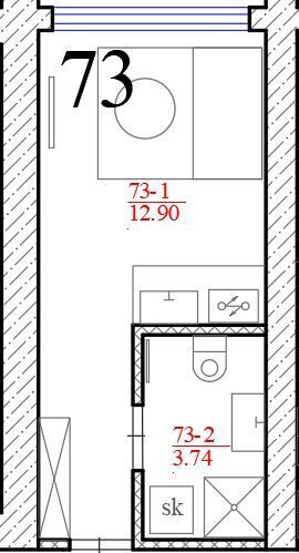 Parduodamas butas Taikos pr., , Klaipėdoje, 18 kv.m ploto