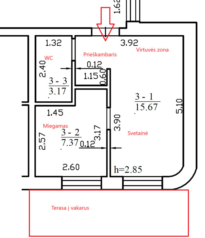 Parduodamas butas Vaivorykštės g., , Palangoje, 26 kv.m ploto
