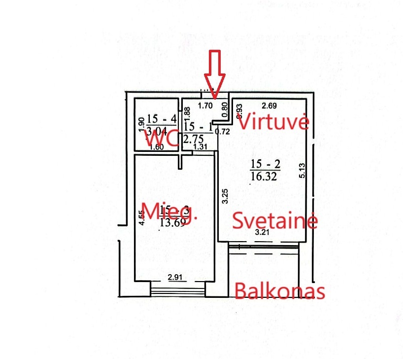 Parduodamas butas Malūno g., , Palangoje, 34.89 kv.m ploto