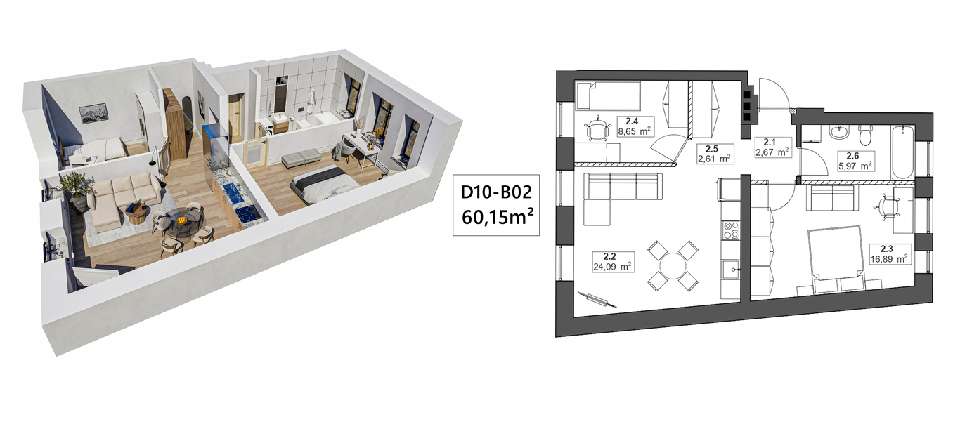 Parduodamas butas K. Donelaičio g., , Klaipėdoje, 60.15 kv.m ploto, 3 kambariai