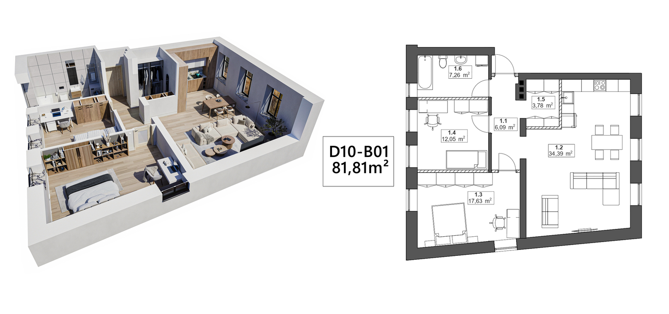 Parduodamas butas K. Donelaičio g., , Klaipėdoje, 60.15 kv.m ploto, 3 kambariai