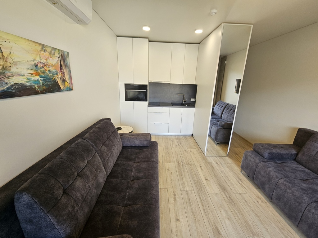 Kompaktiškas STUDIO tipo būstas 1aukšte  su TERASA ir PARKINGO vieta  – "Mano Jūra 2" projekte