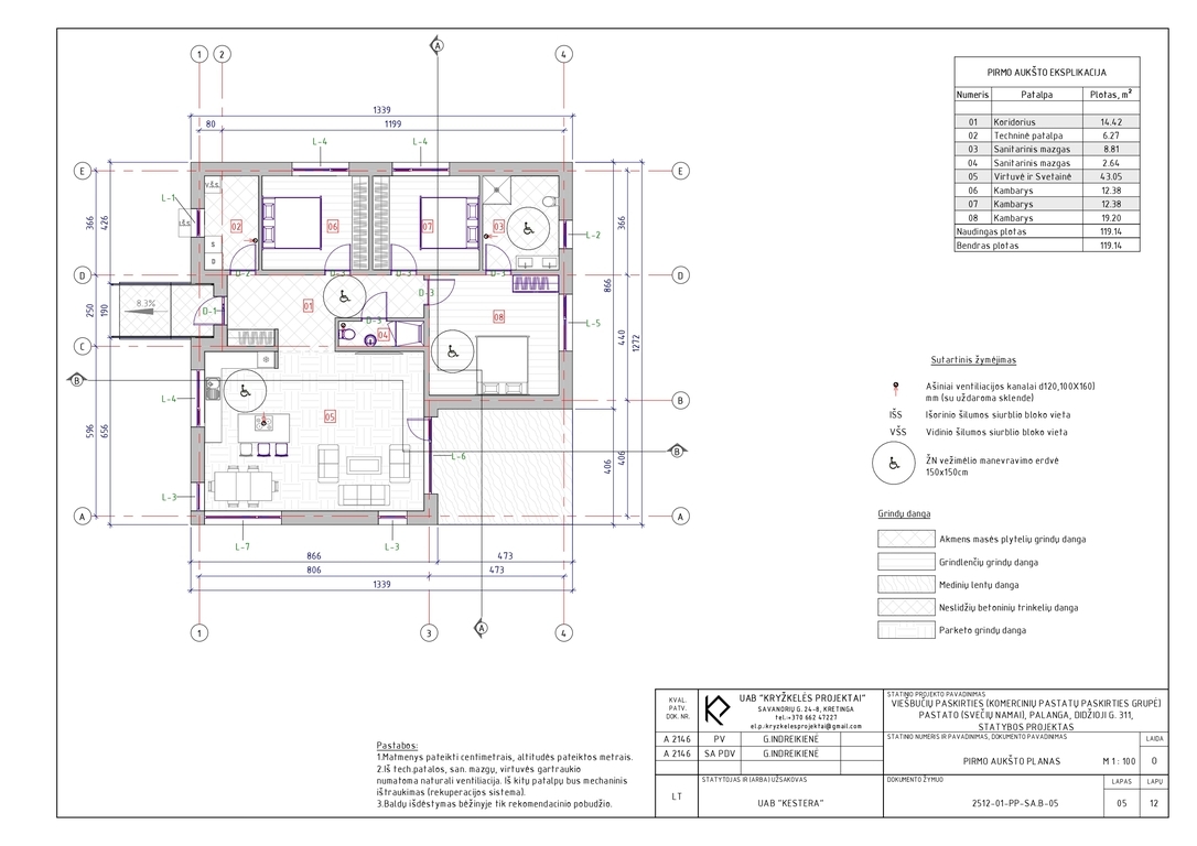 Parduodamas namas Didžioji g., , Palangoje, 119,14 kv.m ploto
