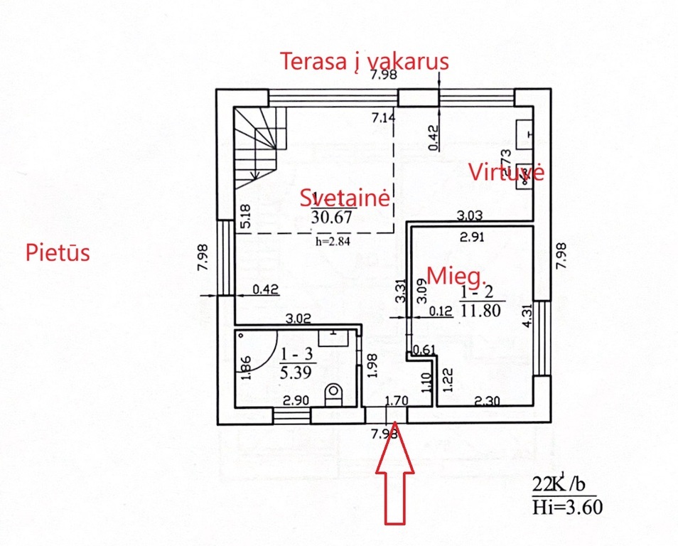Parduodamas namas Kunigiškių g., , Palangoje, 85 kv.m ploto