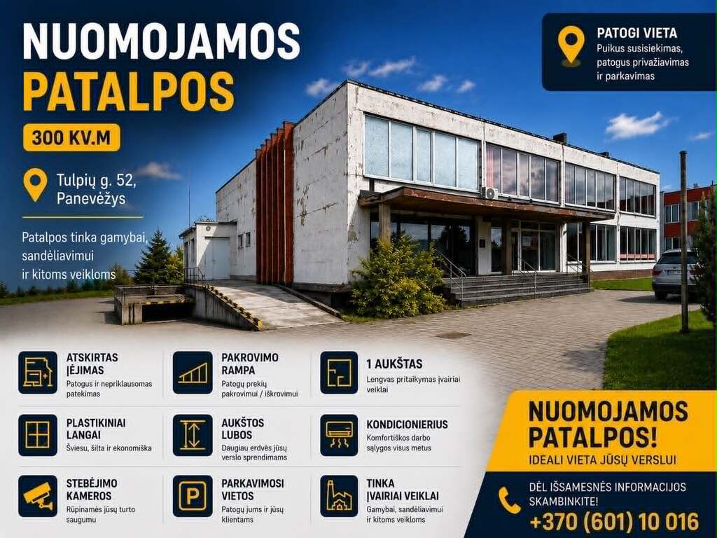 Komercinės patalpos, Tulpių g., Panevėžio m.