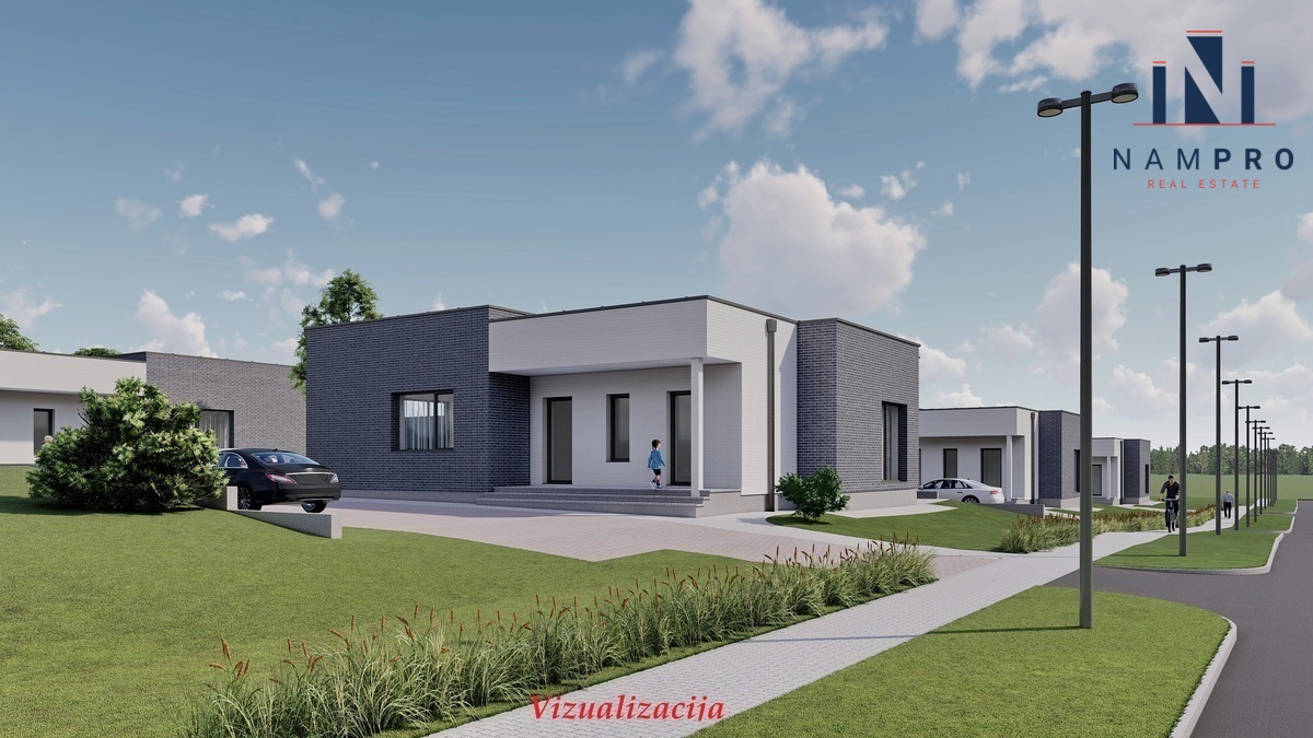 PILAITĖJE, GIRDAVOS G., PARDUODAMAS NAUJOS STATYBOS 125 M² VIENO AUKŠTO NAMAS SU 7,5 A SKLYPU