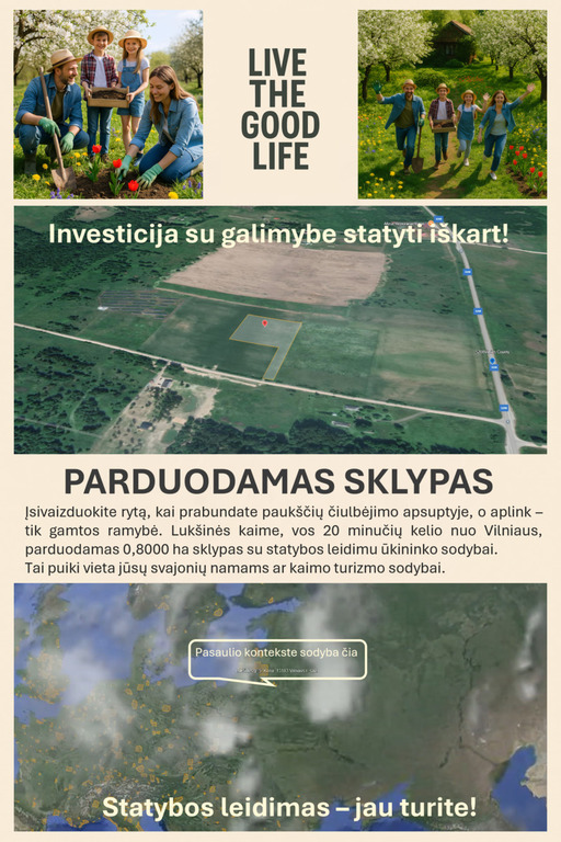 Parduodamas sklypas Kenos k., 80 a ploto