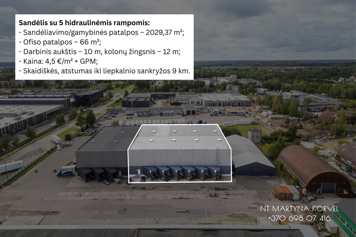 Nuomojamos patalpos Sodų g., Skaidiškės, 2095.37 kv.m ploto
