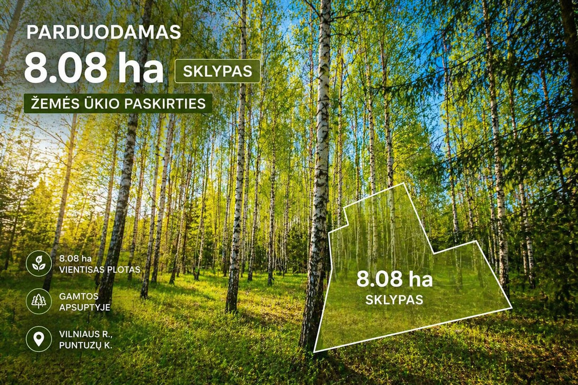 Parduodamas sklypas Puntuzai, 808 a ploto