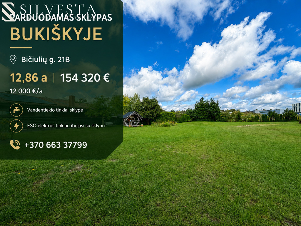 Parduodamas sklypas Bičiulių g., Bukiškis, 12.86 a ploto