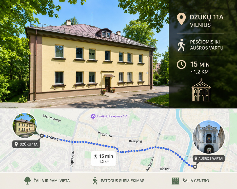 Nuomojamas butas Dzūkų g., Naujininkuose, Vilnius, 23 kv.m ploto, 1 kambariai