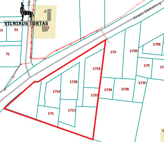 Parduodamas sklypas Antano Giedraičio g., Pikeliškės, 166.34 a ploto