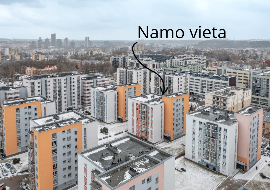 Parduodamas butas Žygio g., Šiaurės miestelyje, Vilnius, 39.45 kv.m ploto, 1 kambariai