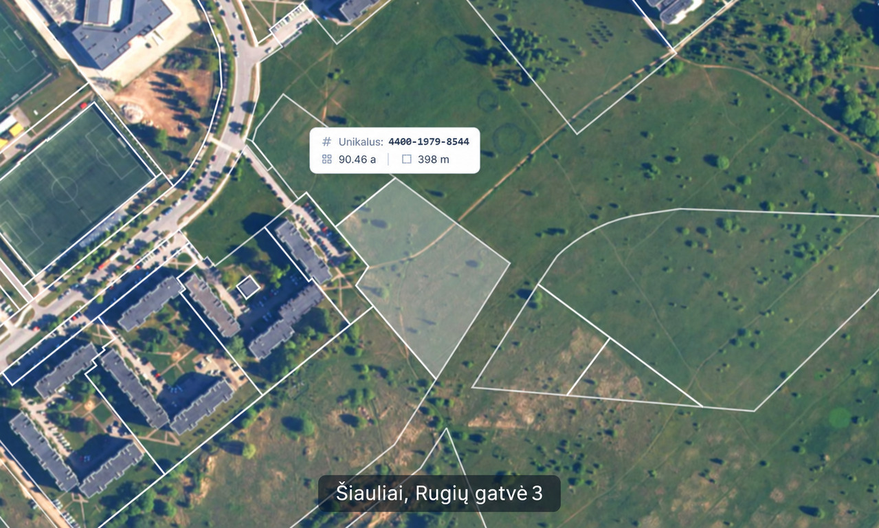 Parduodamas sklypas daugiabučių plėtrai ŠIAULIUOSE - 90.46 a ploto