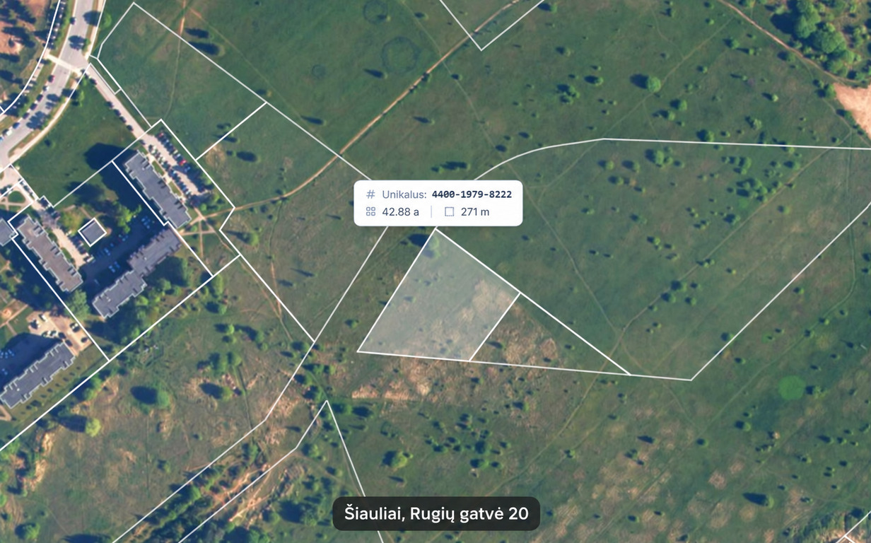 Parduodamas 42,88 a sklypas Rugių g. 20, Gytarų mikrorajone, Šiauliuose