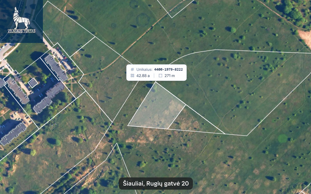 Parduodamas 42,88 a sklypas Rugių g. 20, Gytarų mikrorajone, Šiauliuose