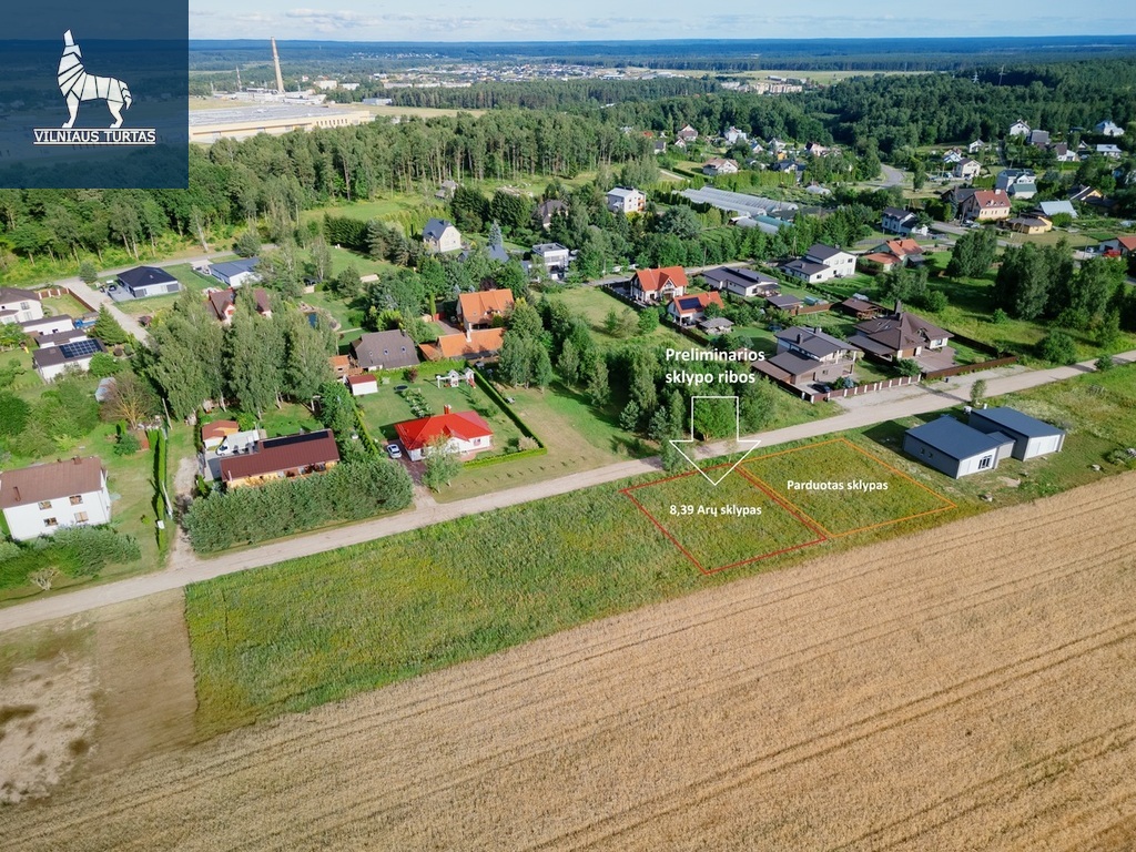 Parduodamas sklypas Juditos Vaičiūnaitės g., Pagiriuose, Vilnius, 8.39 a ploto